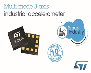 ST, 3축 MEMS 가속도 센서 IIS2DLPC 출시